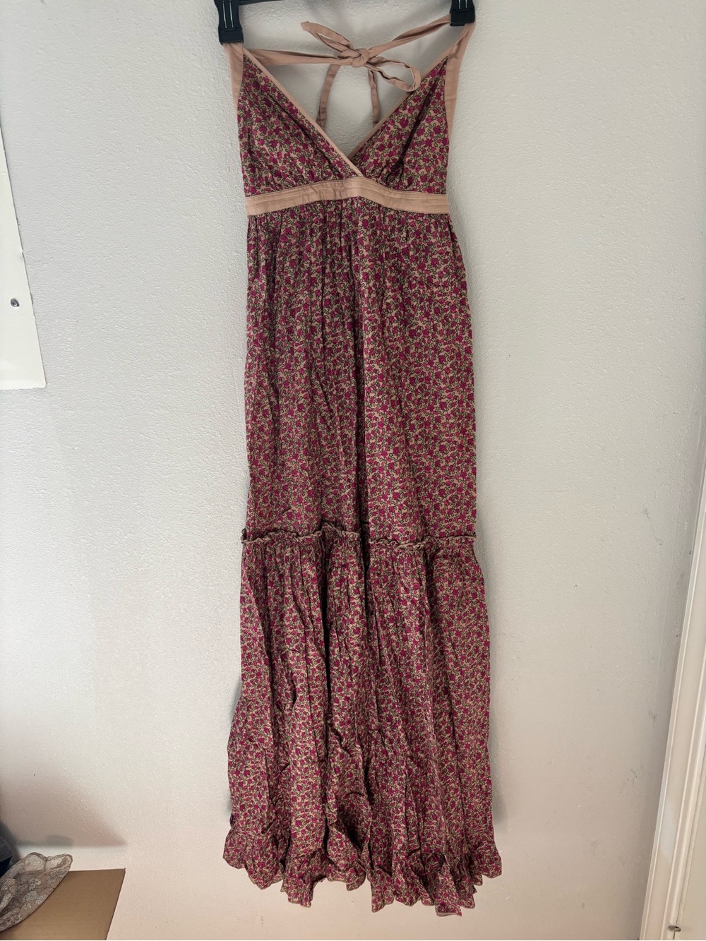 Moda International Pink Floral Halter Maxi Dress